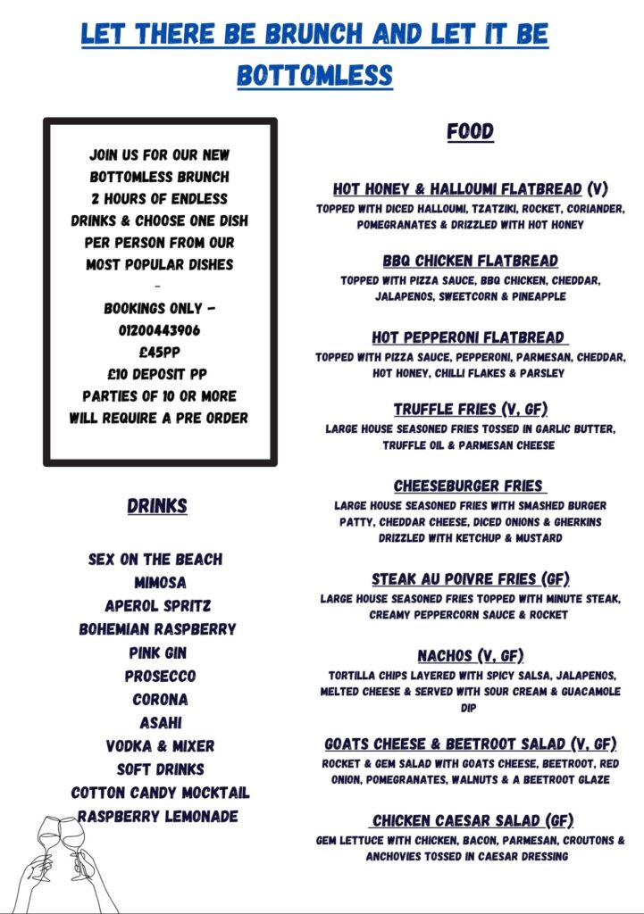 Bottomless Brunch Menu